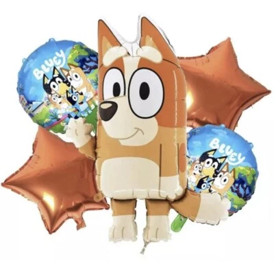 Bluey Bingo Balloons Birthday Kids Party Stars Set of 5 Decorations Bluey