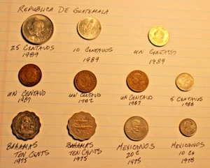 Münzen Nord- & Mittelamerika - Mexiko, Guatemala, Bahamas, Barbados - Bild 1 von 3