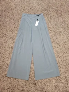 ASKARI Women Jayden Dahlia Pants Size LARGE Wide Leg Slate Gray Stretch NWT  - Picture 1 of 5