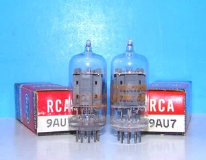 9AU7 NOS RCA 1960s radio audio vintage amplifier vacuum tubes 2 valves 9AU7 - Picture 1 of 3