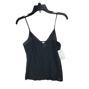 Guess Womens Black Floral Camisole Tank Top Sheer V Neck Sleeveless Size S NWT - Picture 1 of 6