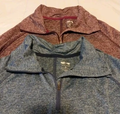 Mujeres 1/4 Cremallera 2PK MED Prendas para el torso Deportivas Cascada Granate/Azul Jaspeado. Foto 1 de 4