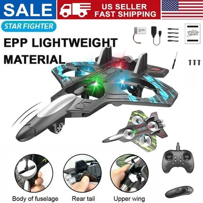 360° Flip RC Plane Toy Drone Remote Control Glider Jet Flying 2.4G LED Light US - Image 1 of 4