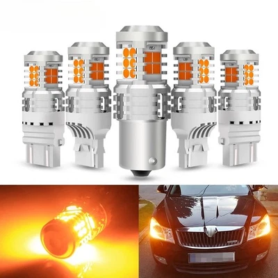 2X Canbus T20 7443 W21W WY21W PY21W BAU15S Turn Signal Light BA15S P21W No Hyper - Image 1 of 4