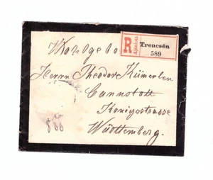 R Brief Trenčín Trencsen Cannstatt Württemberg um 1900 - Bild 1 von 2