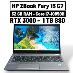 HP ZBook Fury 15 G7 – i7-10850H, RTX 3000 (6 GB DDR6),32GB RAM, 1TB SSD#P15 - Afbeelding 1 van 16