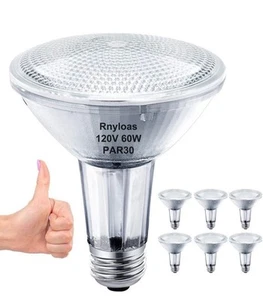PAR30 Long Neck, 6PCS 60W 120V Light Bulb Long Lasting 3000K Warm White - Picture 1 of 4