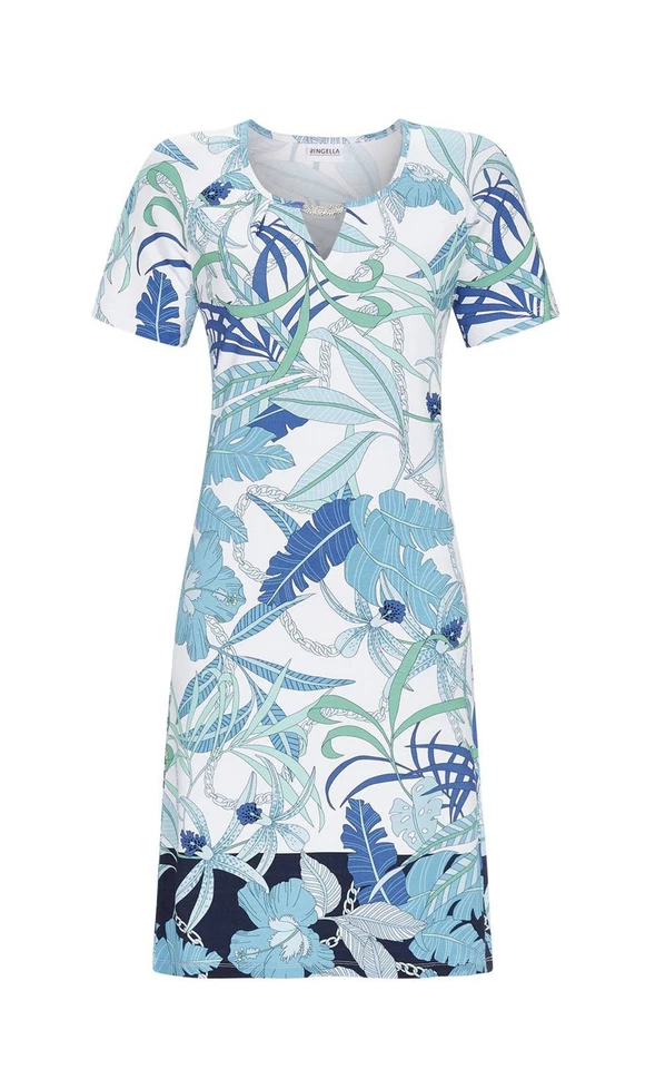 Ringella Damen Sommer Kleid ohne Arm 1221036 Türkis Floral Gr. 38 S Muster Beach - Bild 1 von 1