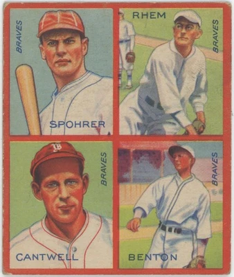 1935 Goudey 8 Benton/Cantwell (Braves) VG+ 714578  - Image 1 of 2