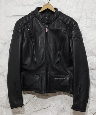 First Gear Hein Gericke Padded Black Leather Motorcycle Jacket Mens Sz 40 - Image 1 of 4