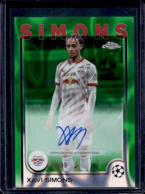 2024-25 Topps Chrome UEFA Xavi Simons Auto Green Lava Refractor #79/99 Leipzig - Image 1 of 2