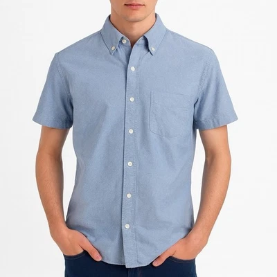 J. Crew Blue Casual Fitted Button Down Shirt Men's Small Vintage Oxford 70351 - Image 1 of 4