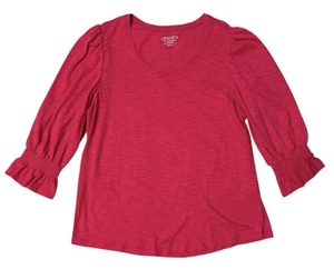 Chicos Top 3 - XL (16 18) Magenta 3/4 weich Rundhals Bluse lässig stretchig T-Shirt - Bild 1 von 2