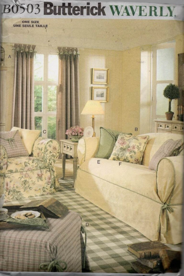 VTG!UNCUT!B0503BUTTERICK WAVERLY DRAPES, SLIPCOVERS & PILLOWS - Image 1 of 1