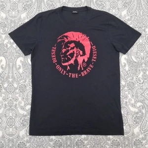 Camiseta Diesel De Colección Para Hombre Mediana Solo The Brave Negra Manga Larga Punk Grunge - Imagen 1 de 5