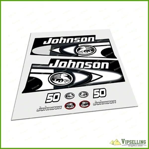 JOHNSON 50 HP Motor Boat Sea Horse Power Restoration Laminated Decals Stickers - Picture 1 of 1