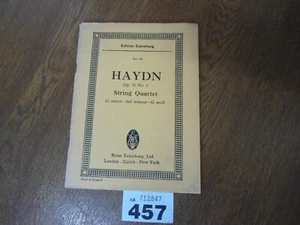 No.58 HAYDN String Quartet No.3 Op.74 in G minor - Edition EULENBURG Music Score - Picture 1 of 14