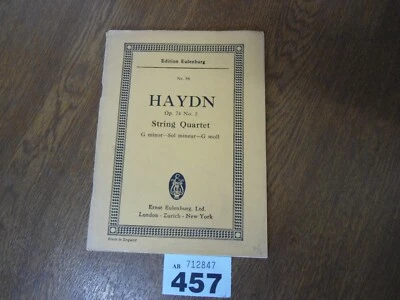 No.58 HAYDN String Quartet No.3 Op.74 in G minor - Edition EULENBURG Music Score - Image 1 of 4