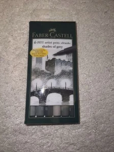 Faber-Castell Indian Ink PITT Artist Pens - 6 Box Shades of Grey #167104 - Picture 1 of 1