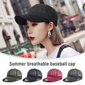 Men Women Quick Dry Mesh Breathable Baseball Sport Cap Wide Brim Hat Adjustable - Picture 1 of 18