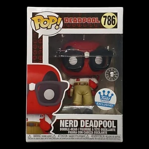 ¡Funko Pop + Protector! Marvel #786 Nerd Deadpool (Funko Shop) **Como nuevo** - Imagen 1 de 11