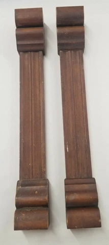 Vintage Pair Of Wood (Maple ?) Piano Table Leg Cover