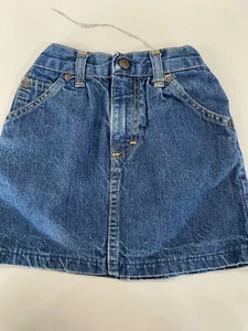 Vintage Girls OSHKOSH Jeans Blue Denim Skirt 5 - Picture 1 of 5