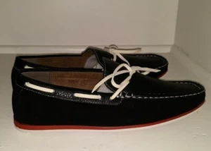 Adolfo Claude Men's Suede Leather Loafer Driving Shoes Mens Size 9.5 - Black - Picture 1 of 5