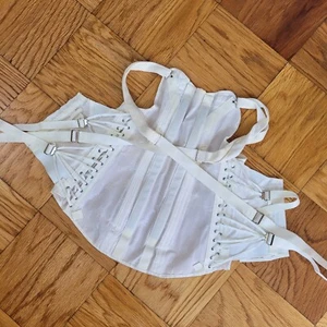 Vintage 1960s Camp Corset Back Brace Corset Size 36. White. Rare. - Picture 1 of 12