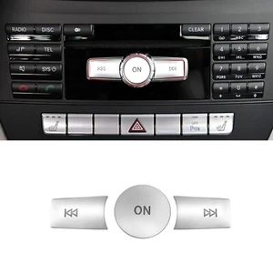 Multimedia Button Cover Sticker for Mercedes C E G ML Class, Silver - Picture 1 of 7