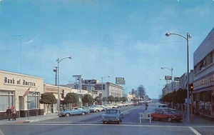 A St. Looking South  Street Scene Bank Of America Oxnard, CA  Vtg 1970 Postcard  - Picture 1 of 2