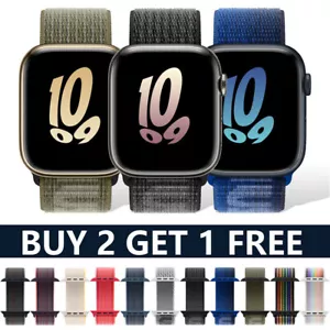 Wrist Soft Band Strap For Apple Watch Series Ultra 8 7 6 5 SE Nylon Sport Loop - Picture 1 of 168