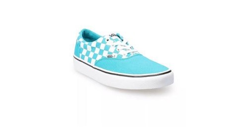 NUOVE SCARPE DA SKATE VANS DOHENY BLU A QUADRI A SCACCHI STRINGATE TAGLIA 7