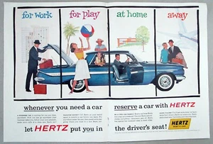 Chevy Impala 1961 original Hertz alquiler de coche anuncio impreso en color - Imagen 1 de 1