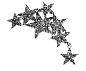 Seven stars brooch vintage look silver plated high end design broach pin a1 new - Picture 1 of 5