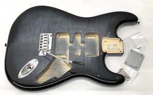 Fender Squier Strat Body Black Burst FMT FLAME MAPLE TOP w/2-Pt Tremolo Guitar - Picture 1 of 24