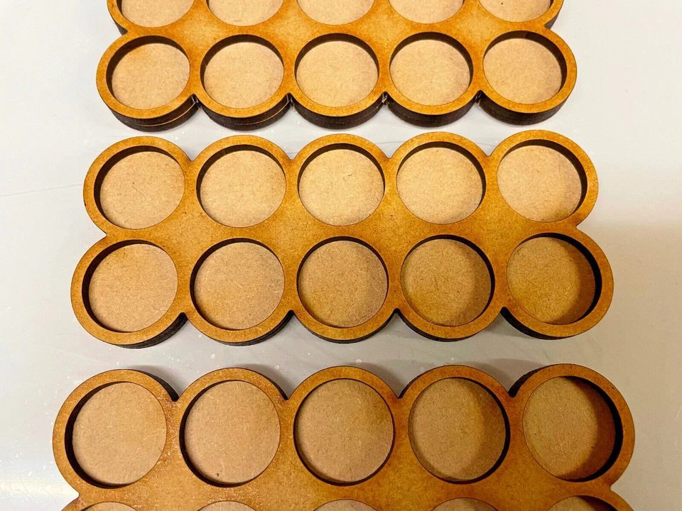 KOLAT CREATIONS 25mm Round Movement Trays. 1x1 to 6x6 Formations Table top Wargaming