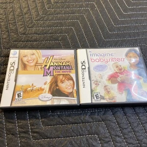 Nintendo DS Hannah Montana The Movie Video Game Complete + Imagine Babysitters - Picture 1 of 9