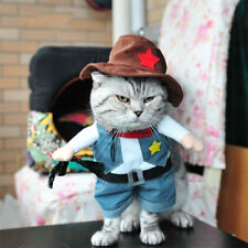 Pets Cat Dog Cowboy Cosplay Costumes Outfit Halloween Party Fancy Clothes Set'