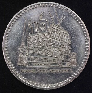 1995 Pinball Expo '95 Rosemont, Illinois Ramada Hotel Medal Token Nickel 32mm - Picture 1 of 2