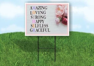 Señal de tráfico de 18 pulgadas yardas de INCREÍBLE LOVING STRONG HAPPY MOTHERS DAY con soporte - Imagen 1 de 4