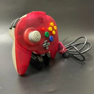 Nintendo 64 Hori Pad Mini 64 Tropical Red controller Japan with Controller Pak - Picture 1 of 11
