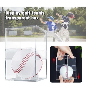 1X Acrylic Baseball Display Case Tennis Ball Care Cube Box Holder UV Protection - Picture 1 of 12