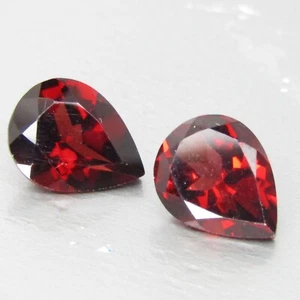 3.66Cts Classic 100% Natural Almandaine Garnet 9x7mm Pear Shape Pair Gem - Picture 1 of 3