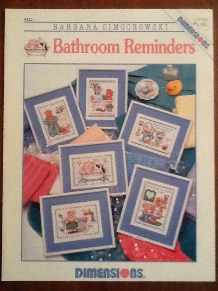 Dimensions Cross Stitch Pattern Leaflet Barbara Cimochowski Bathroom Reminders - Image 1 of 1