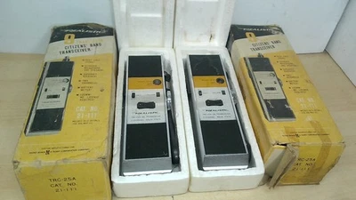 VTG Set of 2 1974 Realistic TRC-25A CB Transceiver 2 channel Walkie-Talkie Works - Image 1 of 4