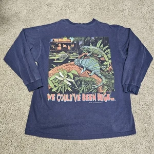 Vintage 1997 Budweiser Beer Iguana We Could've Been Huge Long Sleeve Shirt Sz XL - Picture 1 of 12