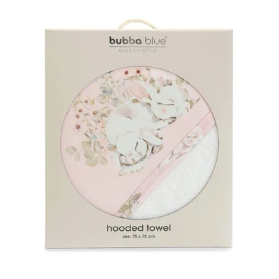 Bubba Blue Children's Sleeping Bunny Hooded Towel Soft 75x75cm - image 1 of 4