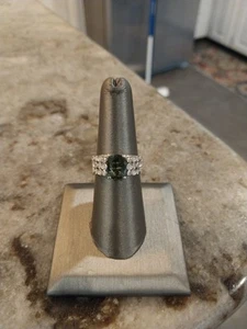 Andranomaro Green Apatite, Moissanite Fish Bubble Rng/Rhod/925SS, Sz7, 2.50 TCW - Picture 1 of 24