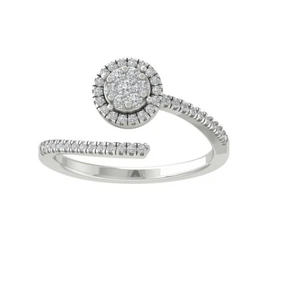 Composite & Cluster Ring Size 7 14K White Gold 0.25Ct Lab Grown Diamond 1.8gm - Image 1 of 4